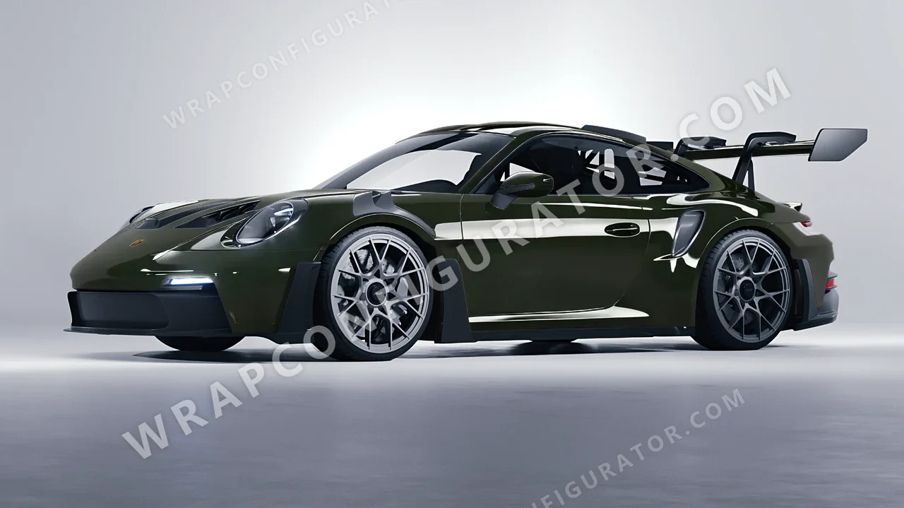 Green Porsche 911 GT3 RS 2024 wrapped in ORACAL Bottle Green 970RA-286G
