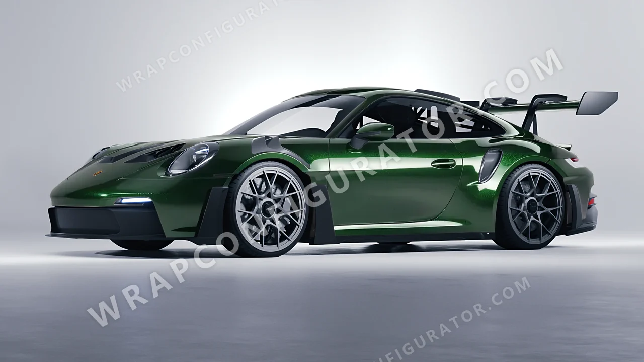 Green Porsche 911 GT3 RS 2024 wrapped in ORACAL Fir Green 970RA-677G