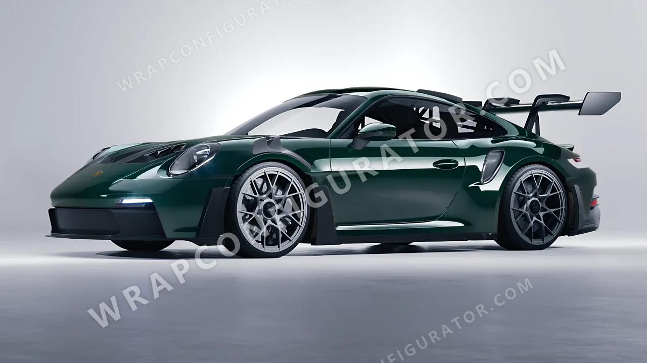 Green Porsche 911 GT3 RS 2024 wrapped in ORACAL Fir Tree Green 970RA-622G