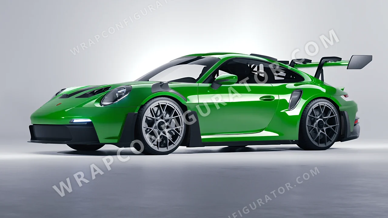 Green Porsche 911 GT3 RS 2024 wrapped in ORACAL Lawn Green 970RA-464G
