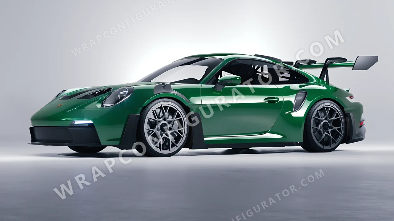 Green Porsche 911 GT3 RS 2024 wrapped in ORACAL Police Green 970RA-612G
