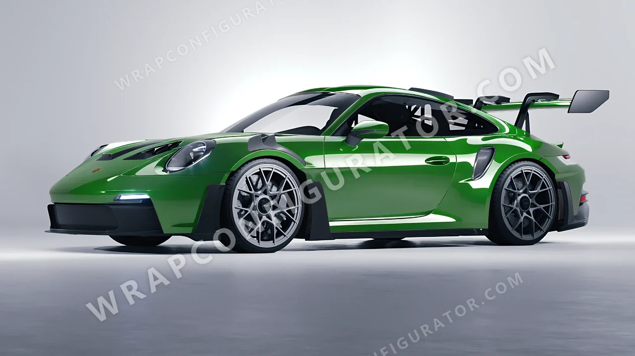 Green Porsche 911 GT3 RS 2024 wrapped in ORACAL Tree Green 970RA-486G