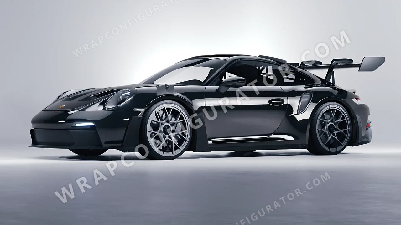 Grey Porsche 911 GT3 RS 2024 wrapped in 3M Gloss Anthracite G201