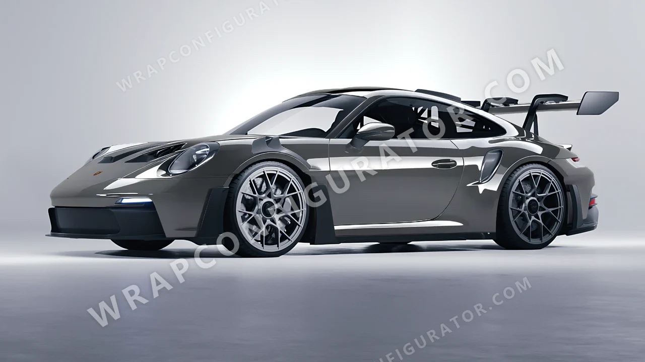 Grey Porsche 911 GT3 RS 2024 wrapped in 3M Nardo Gray HG61