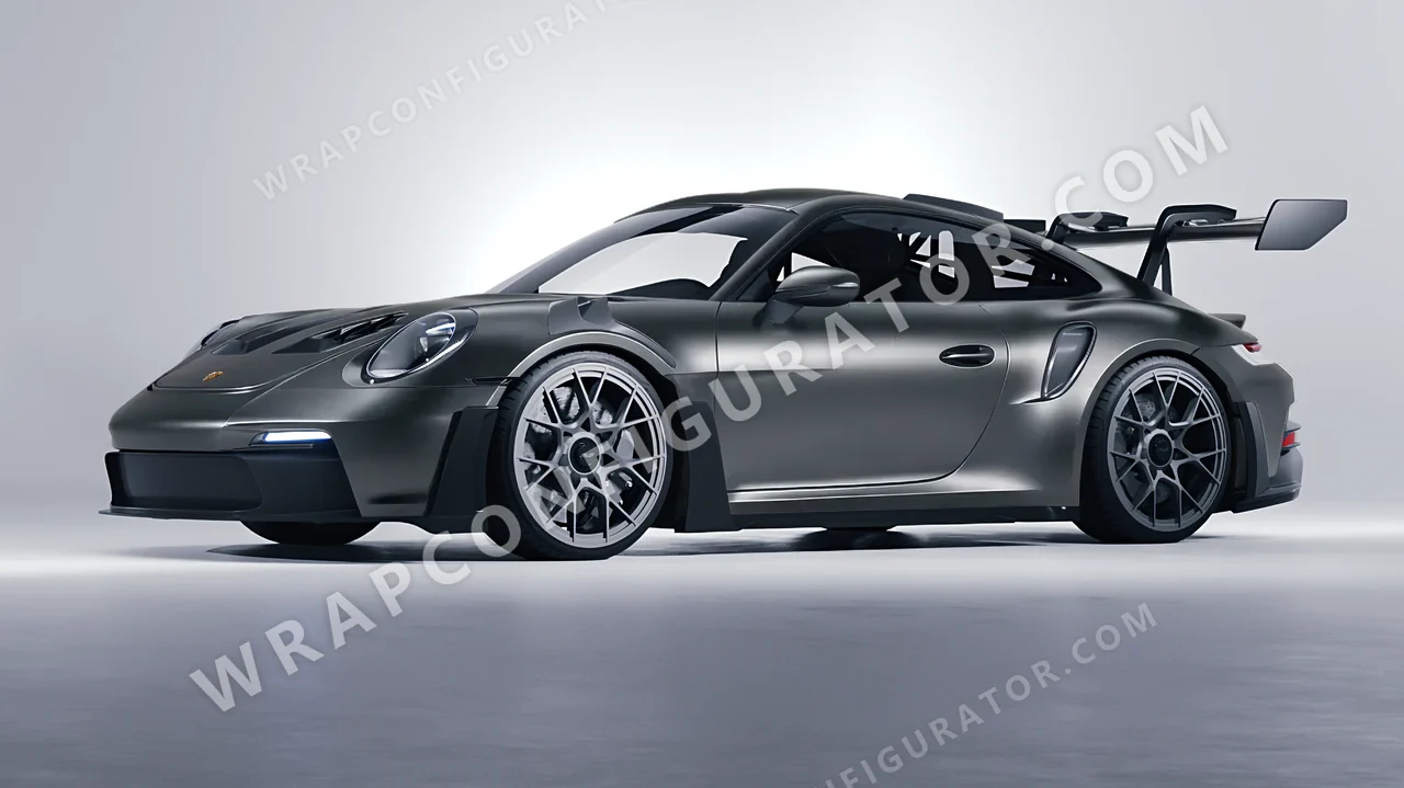 Grey Porsche 911 GT3 RS 2024 wrapped in Avery Dennison Dark Grey SW900-854-M