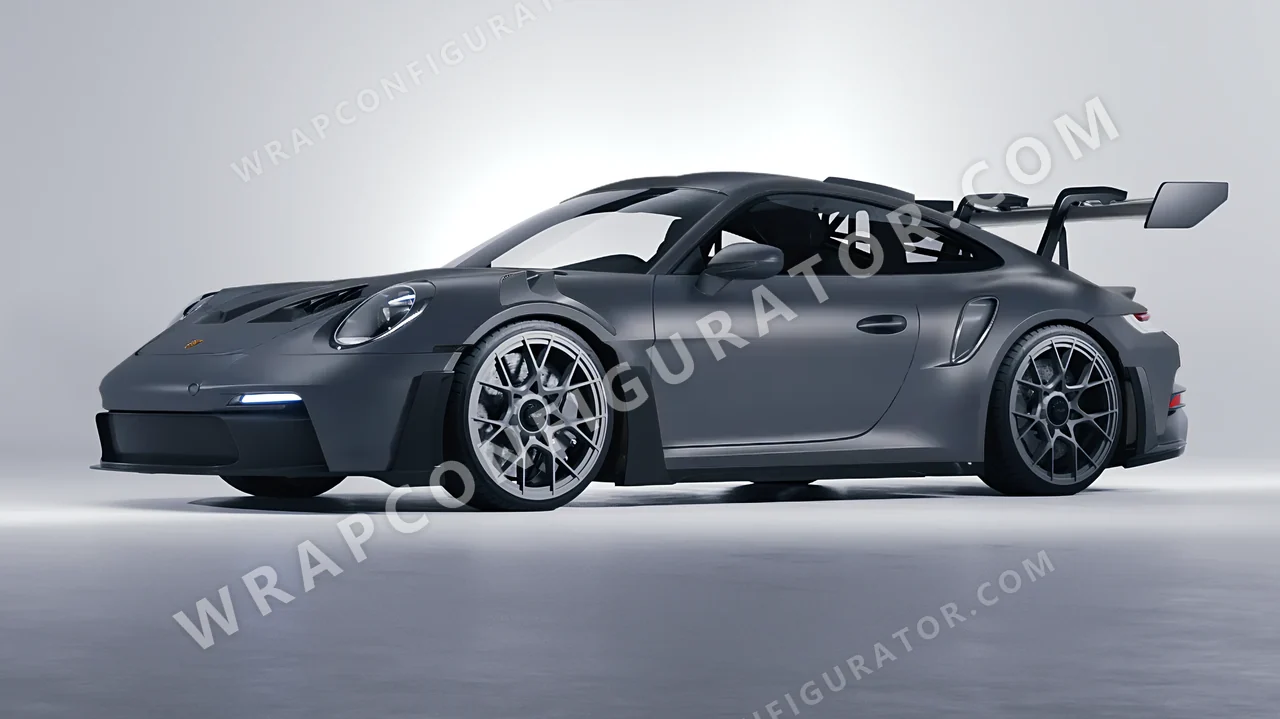 Grey Porsche 911 GT3 RS 2024 wrapped in Avery Dennison Dark Grey SW900-856-O