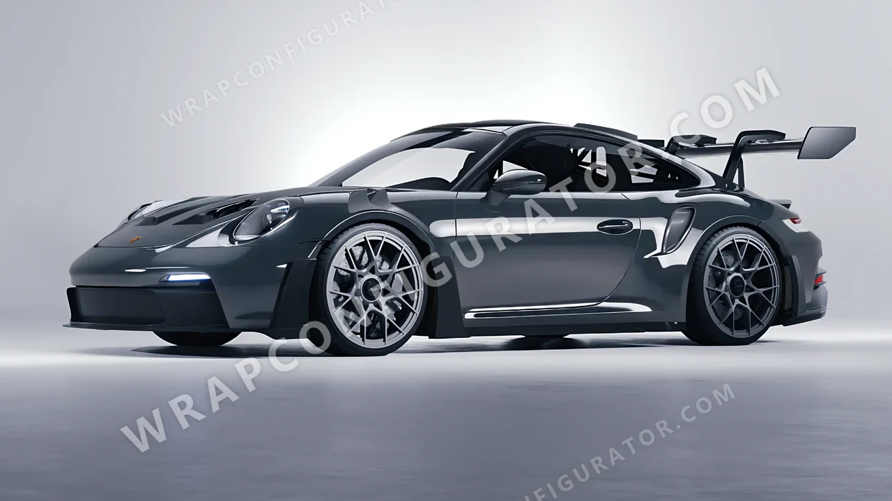 Grey Porsche 911 GT3 RS 2024 wrapped in Avery Dennison Dark Grey SW900-865-O