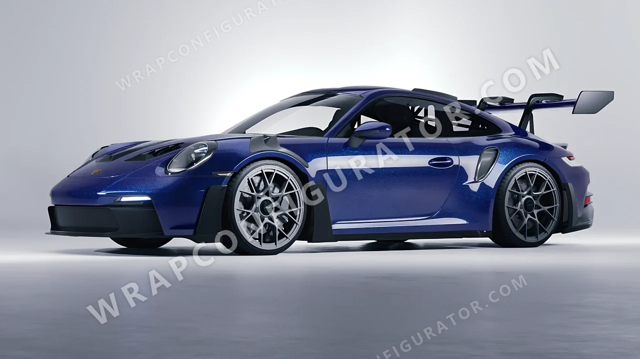 Grey Porsche 911 GT3 RS 2024 wrapped in Avery Dennison Magnetic Burst SW900-679-M