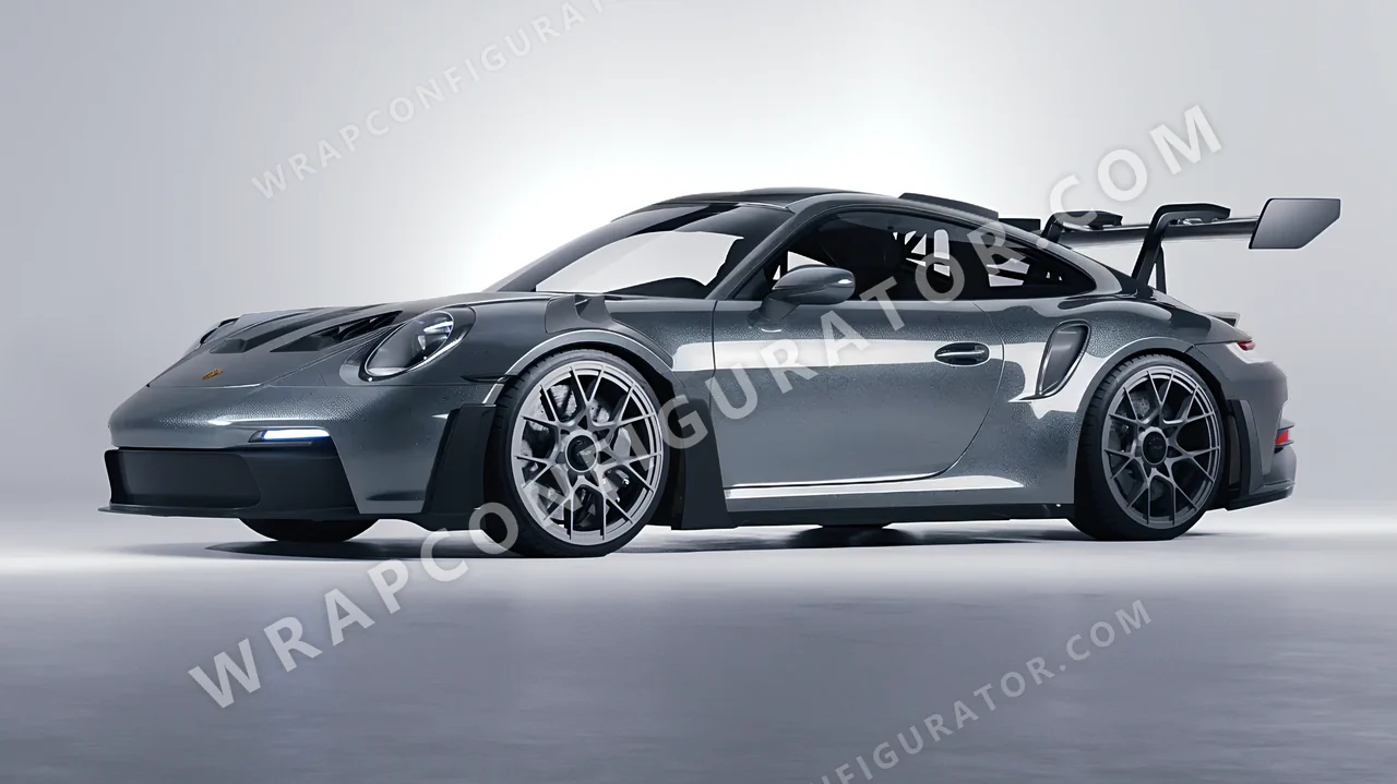 Grey Porsche 911 GT3 RS 2024 wrapped in Avery Dennison Pride Prismatic Grey SW900-879-M