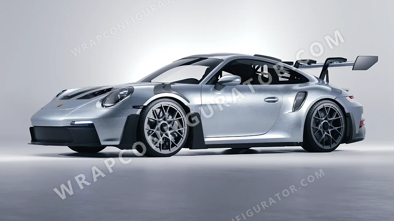 Grey Porsche 911 GT3 RS 2024 wrapped in Avery Dennison Quick Silver SW900-816-M