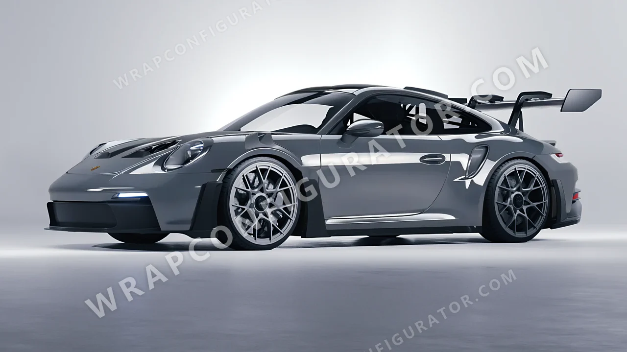 Grey Porsche 911 GT3 RS 2024 wrapped in Avery Dennison Rock Grey SW900-821-O