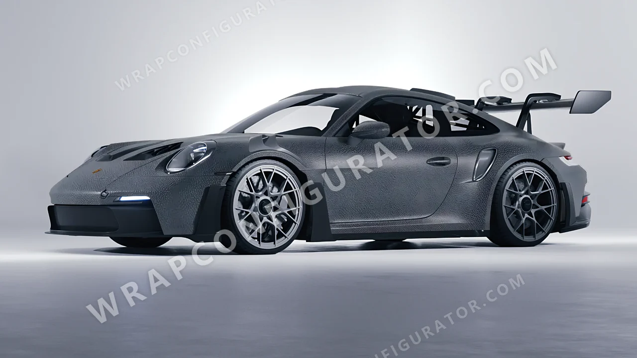 Grey Porsche 911 GT3 RS 2024 wrapped in Avery Dennison Rugged Bedrock Grey SW900-824-X
