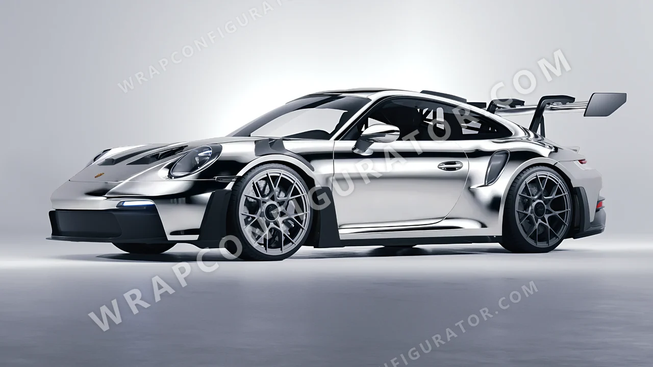 Grey Porsche 911 GT3 RS 2024 wrapped in Avery Dennison Silver SF100-843-S