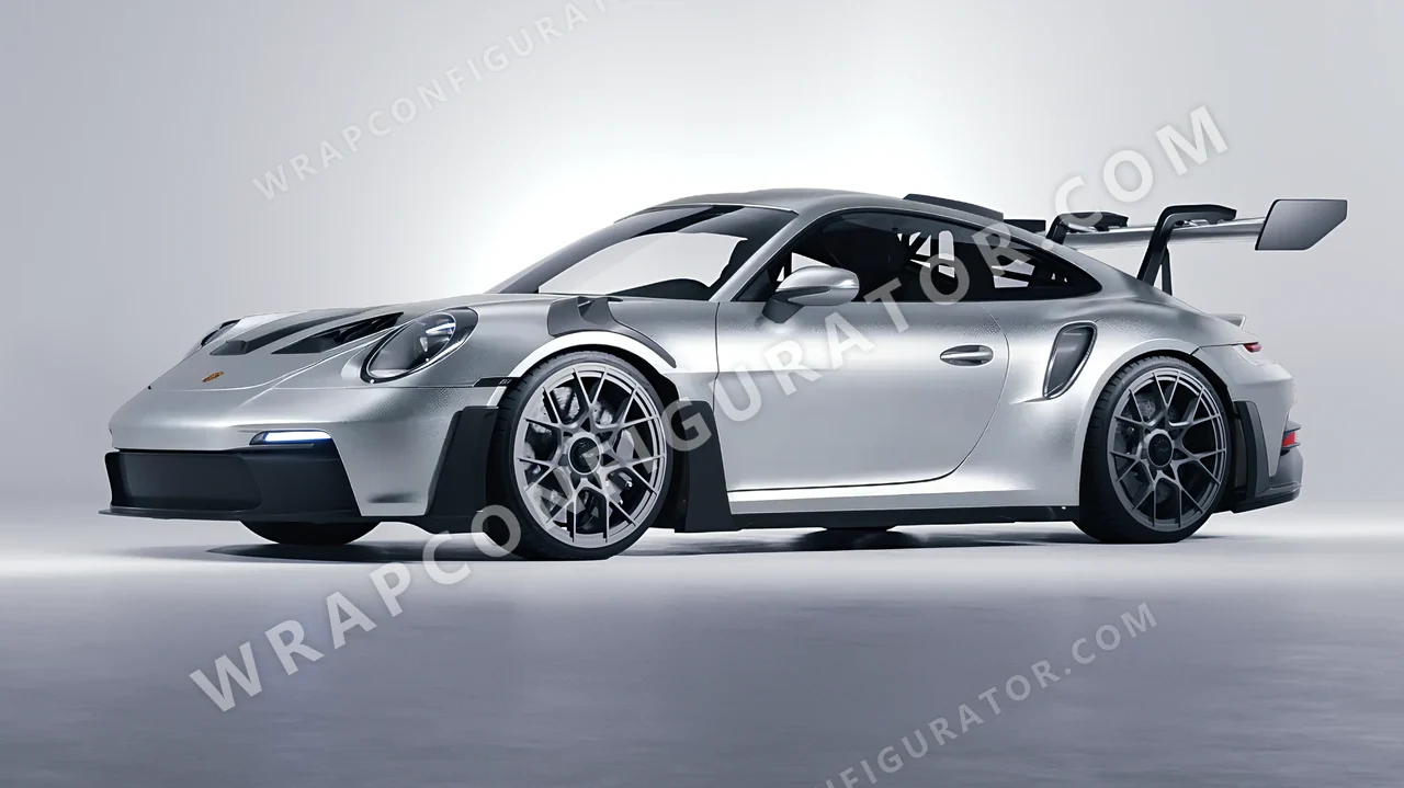 Grey Porsche 911 GT3 RS 2024 wrapped in Avery Dennison Silver SW900-857-M