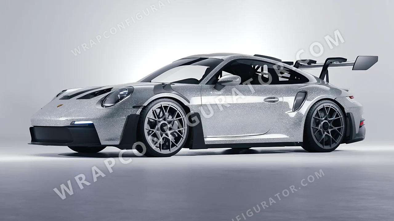 Grey Porsche 911 GT3 RS 2024 wrapped in Avery Dennison Silver SW900-878-D