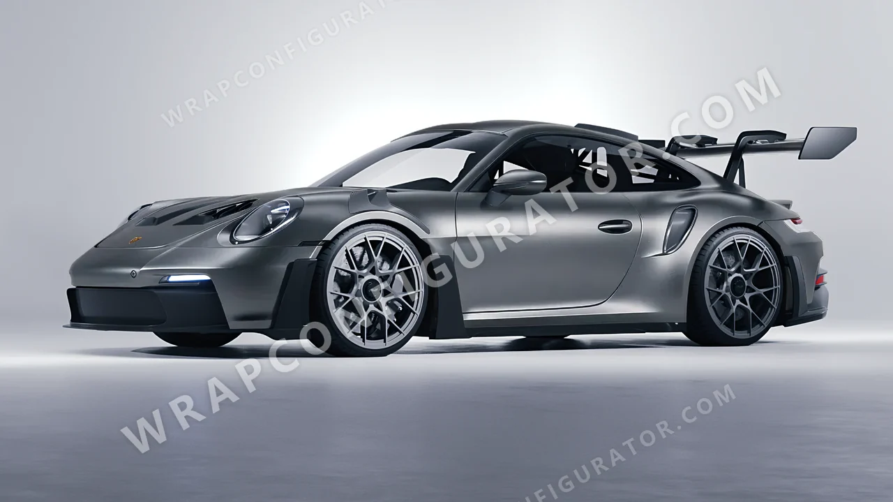 Grey Porsche 911 GT3 RS 2024 wrapped in Avery Dennison Spy Grey SW900-828-M