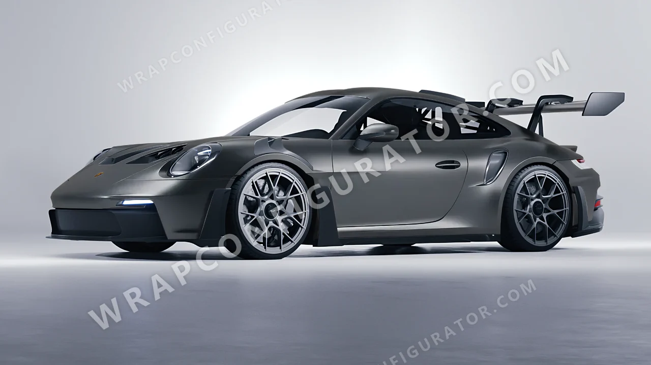 Grey Porsche 911 GT3 RS 2024 wrapped in Colourshield PPF by HyperPro Space Gray MF09-P