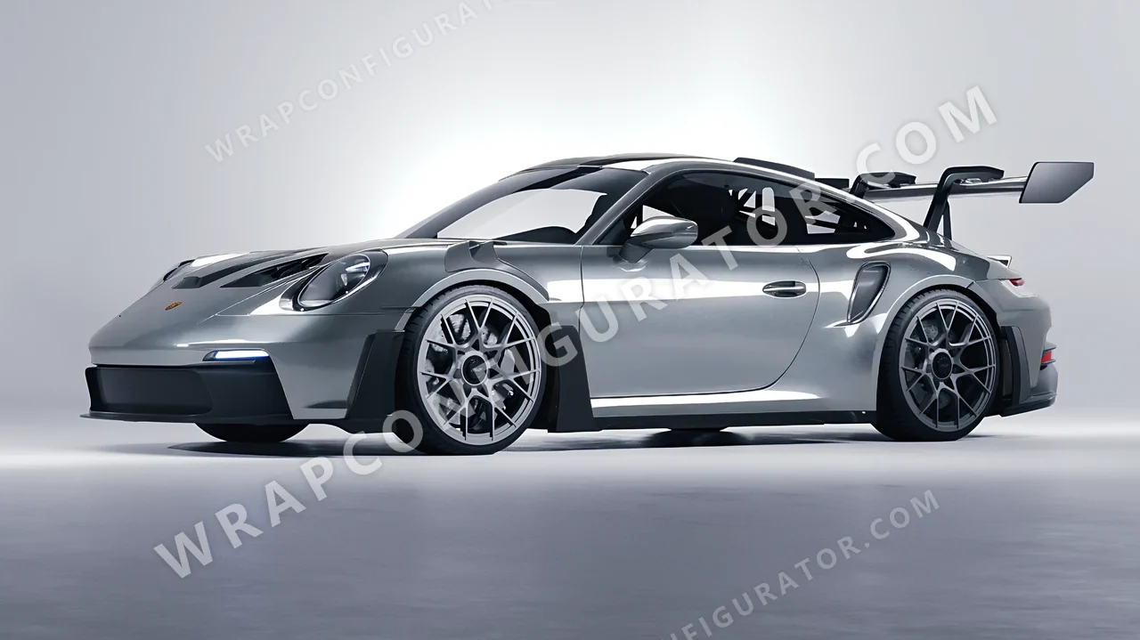 Grey Porsche 911 GT3 RS 2024 wrapped in Inozetek Dynamic PPF Silver Bullet DPPF912