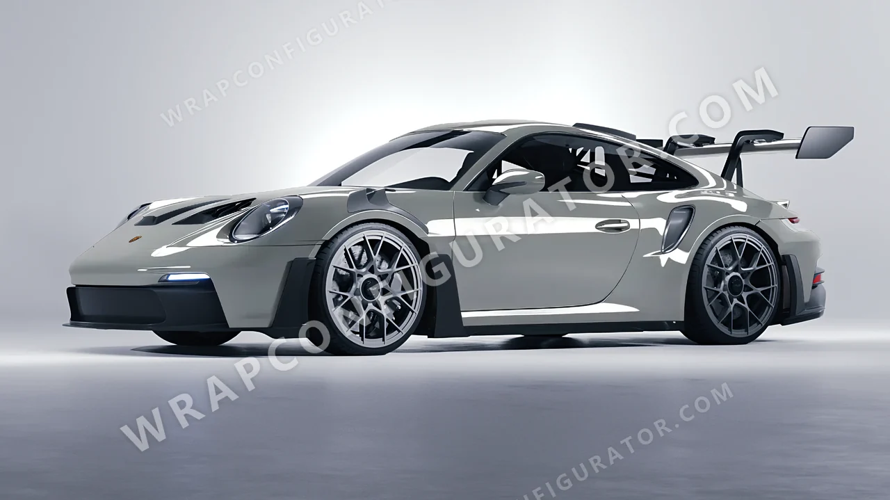 Grey Porsche 911 GT3 RS 2024 wrapped in KPMF Ominous Grey K75415