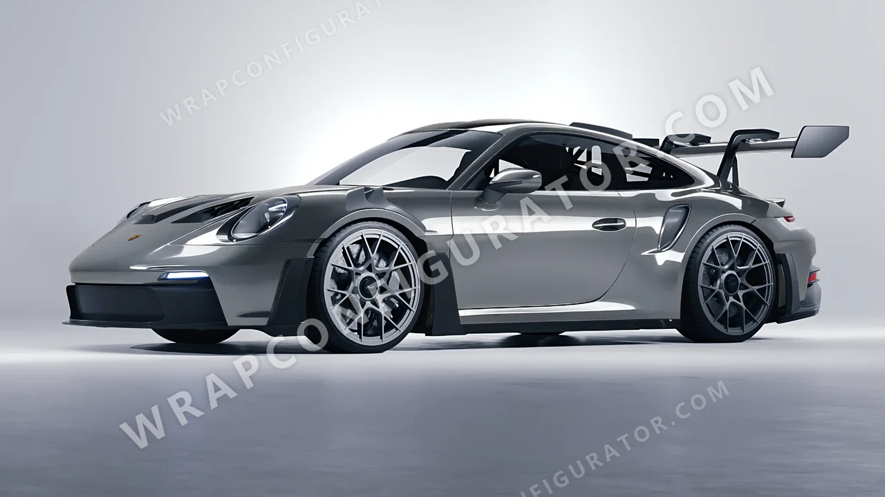 Grey Porsche 911 GT3 RS 2024 wrapped in ORACAL Aluminium 970RA-908G