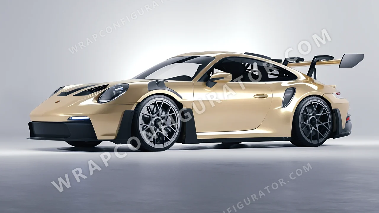 Grey Porsche 911 GT3 RS 2024 wrapped in ORACAL Brass 970RA-922G