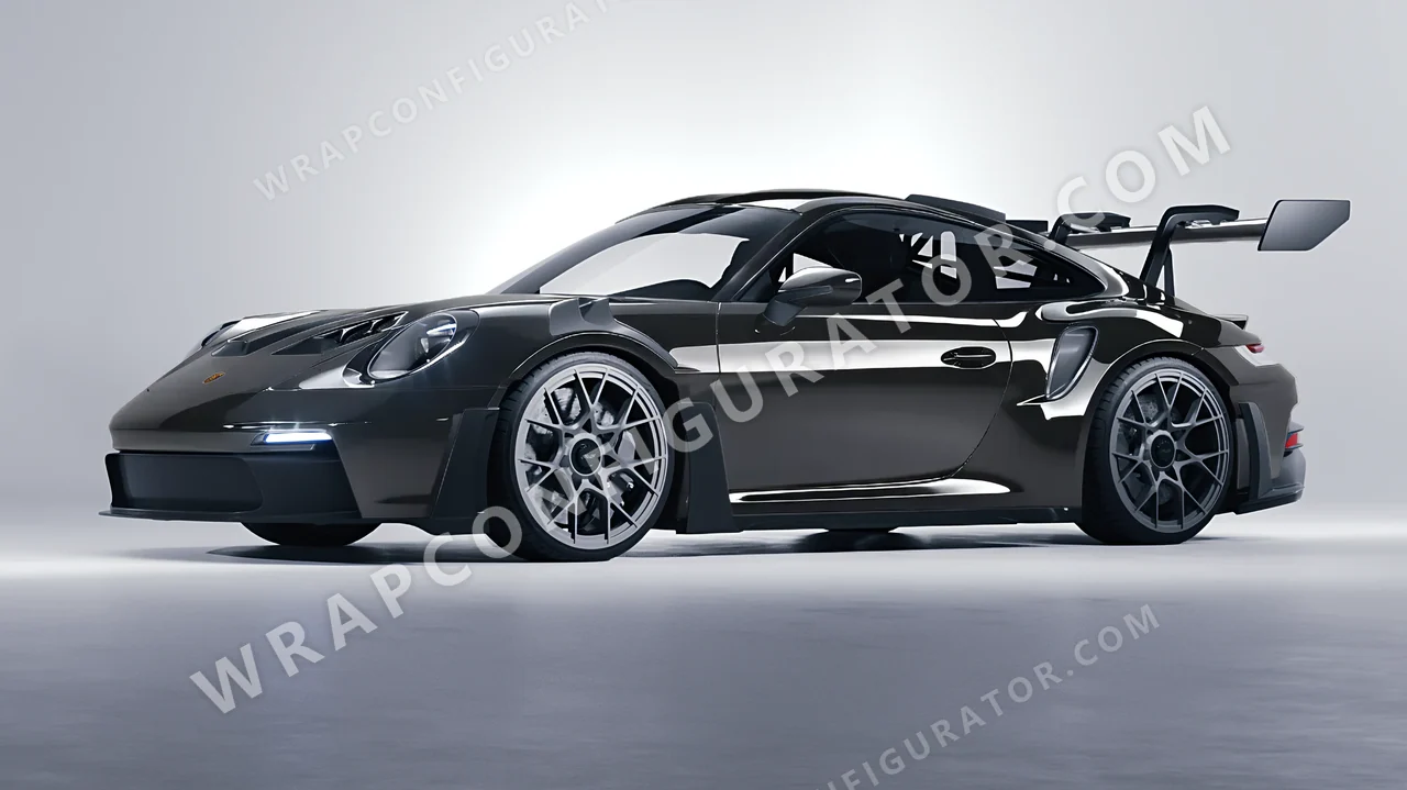 Grey Porsche 911 GT3 RS 2024 wrapped in ORACAL Dark Grey 970RA-073G