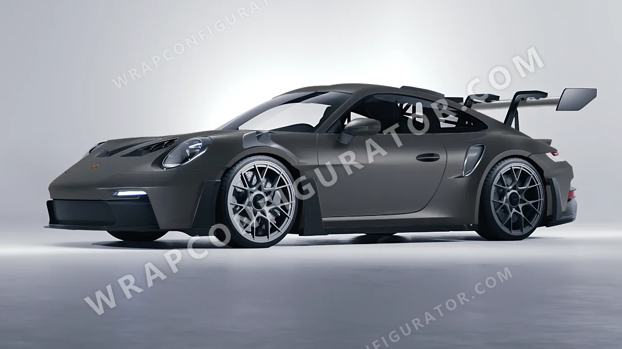 Grey Porsche 911 GT3 RS 2024 wrapped in ORACAL Dark Grey 970RA-073M