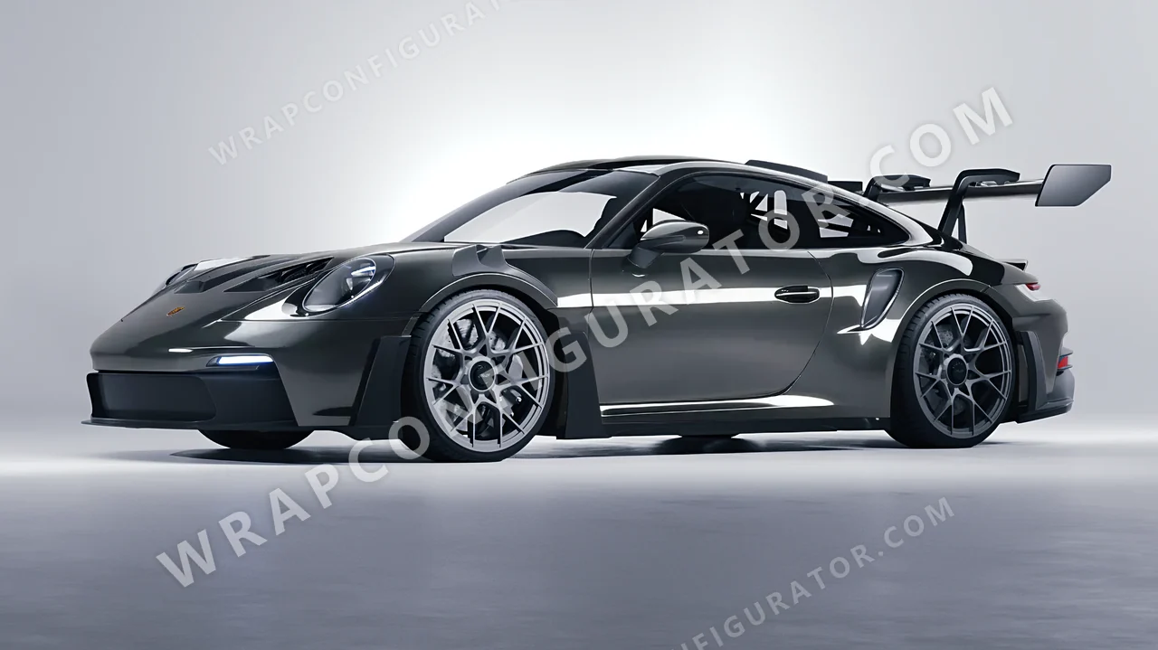 Grey Porsche 911 GT3 RS 2024 wrapped in ORACAL Graphite 970RA-932G