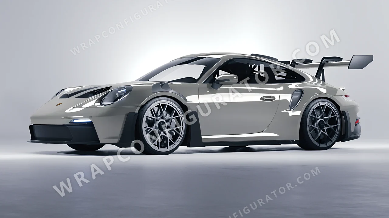Grey Porsche 911 GT3 RS 2024 wrapped in ORACAL Ice Grey 970RA-724G
