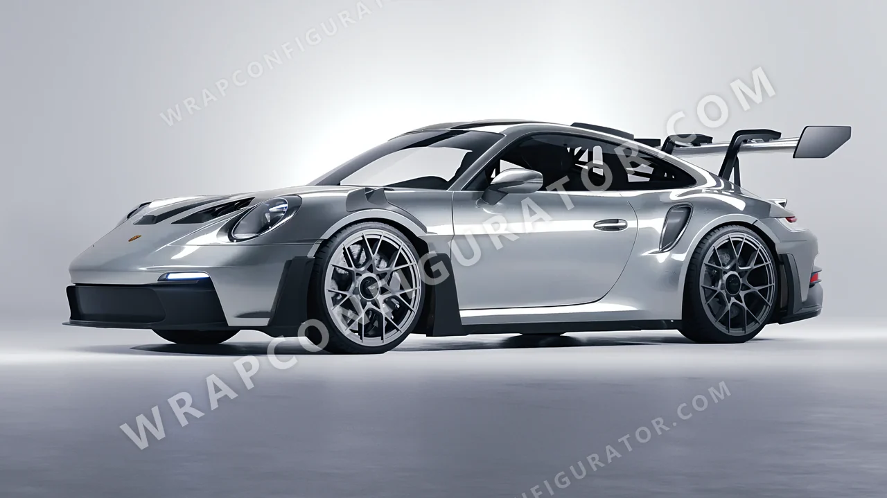 Grey Porsche 911 GT3 RS 2024 wrapped in ORACAL Silver Grey 970RA-090G