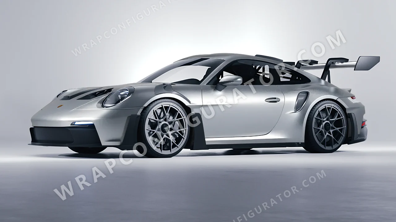 Grey Porsche 911 GT3 RS 2024 wrapped in ORACAL Silver Grey 970RA-090M