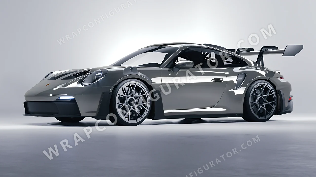 Grey Porsche 911 GT3 RS 2024 wrapped in ORACAL Simple Grey 970RA-730G