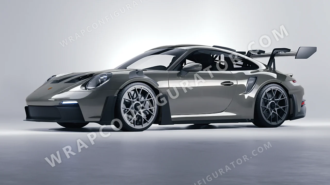 Grey Porsche 911 GT3 RS 2024 wrapped in ORACAL Tin 970RA-933G