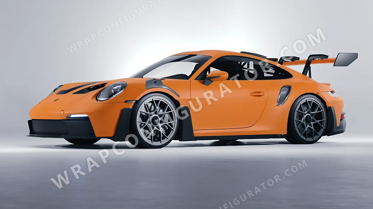 Orange Porsche 911 GT3 RS 2024 wrapped in 3M Matte Orange M54