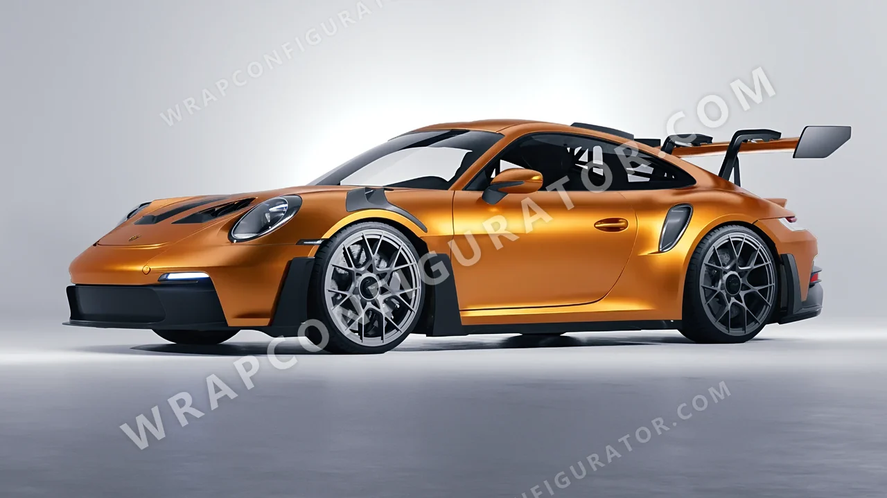 Orange Porsche 911 GT3 RS 2024 wrapped in Avery Dennison Satin Stunning Orange SW900-316-S