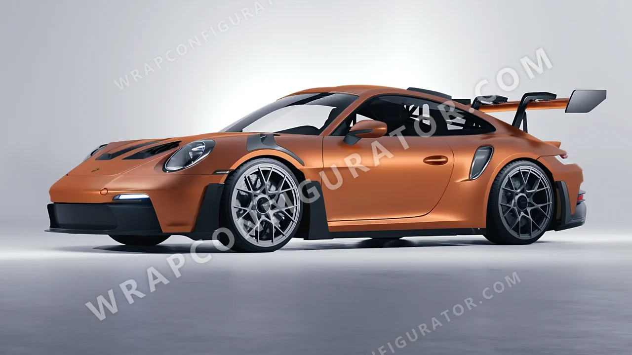 Orange Porsche 911 GT3 RS 2024 wrapped in Avery Dennison Sunset Ride SW900-302-O