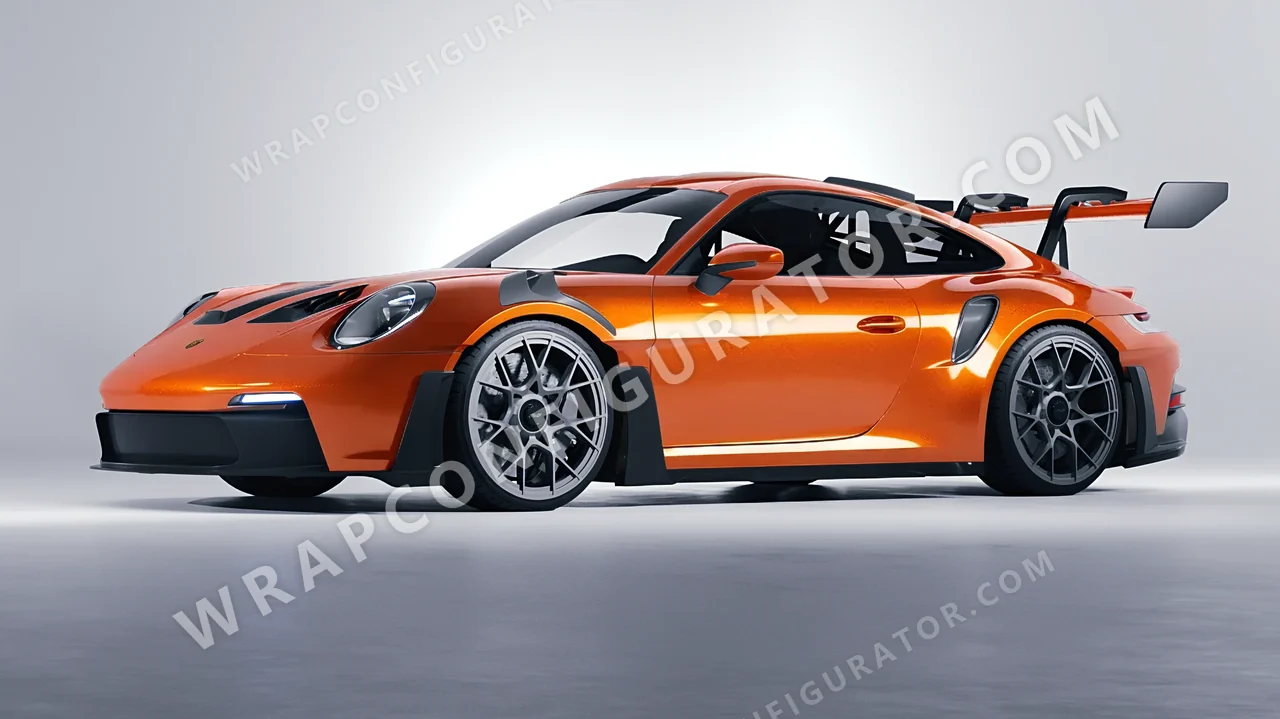 Orange Porsche 911 GT3 RS 2024 wrapped in Colourshield PPF by HyperPro Bright Orange HGM76-P