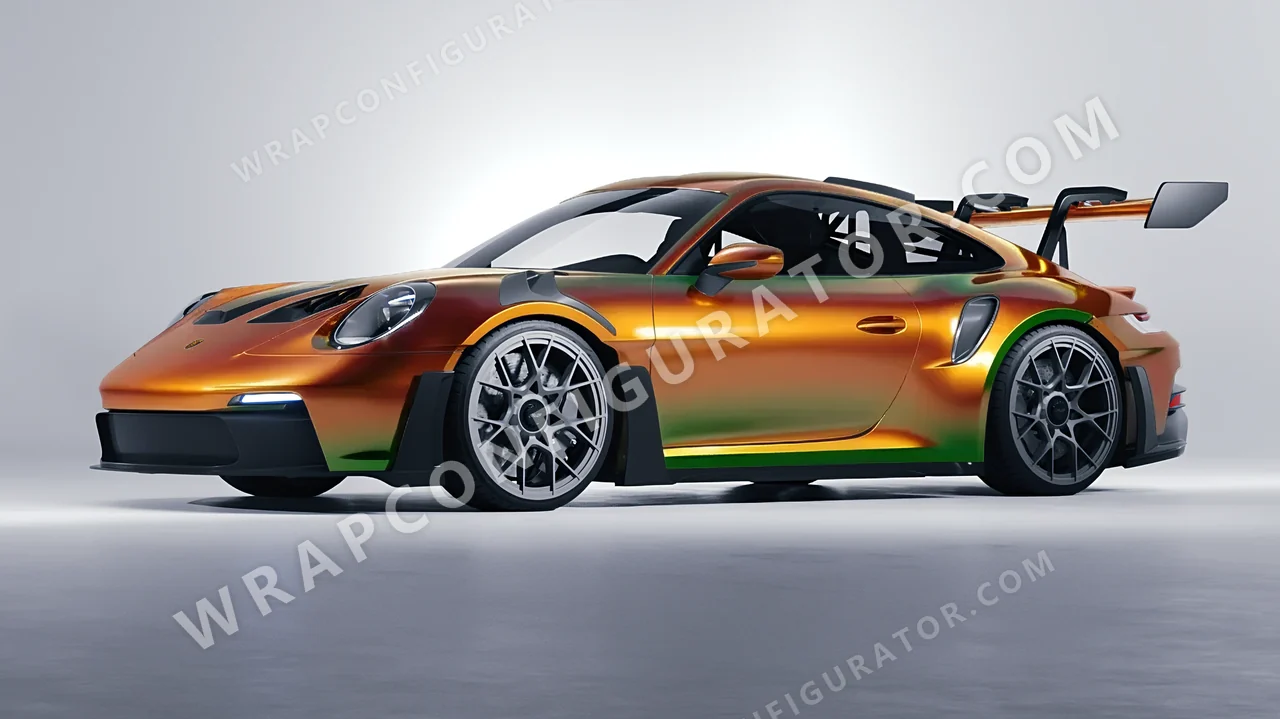 Orange Porsche 911 GT3 RS 2024 wrapped in Colourshield PPF by HyperPro Dawn Orange GB04-P