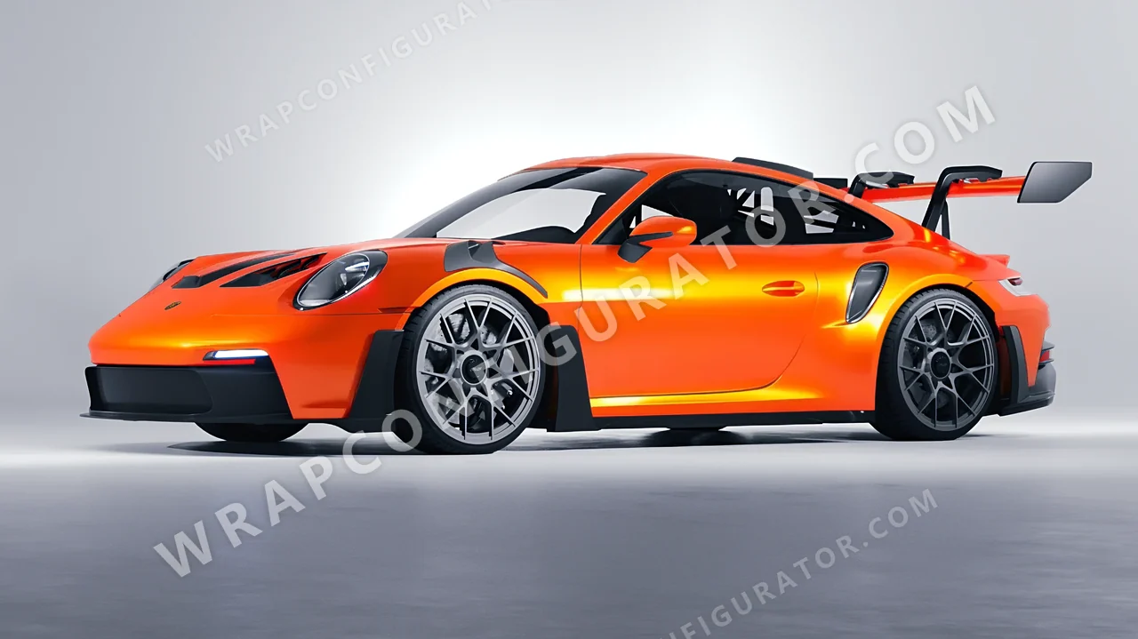 Orange Porsche 911 GT3 RS 2024 wrapped in Colourshield PPF by HyperPro Deep Orange GSF11-P