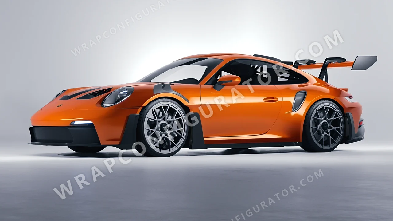 Orange Porsche 911 GT3 RS 2024 wrapped in ORACAL Tangerine Dream 970RA-959G