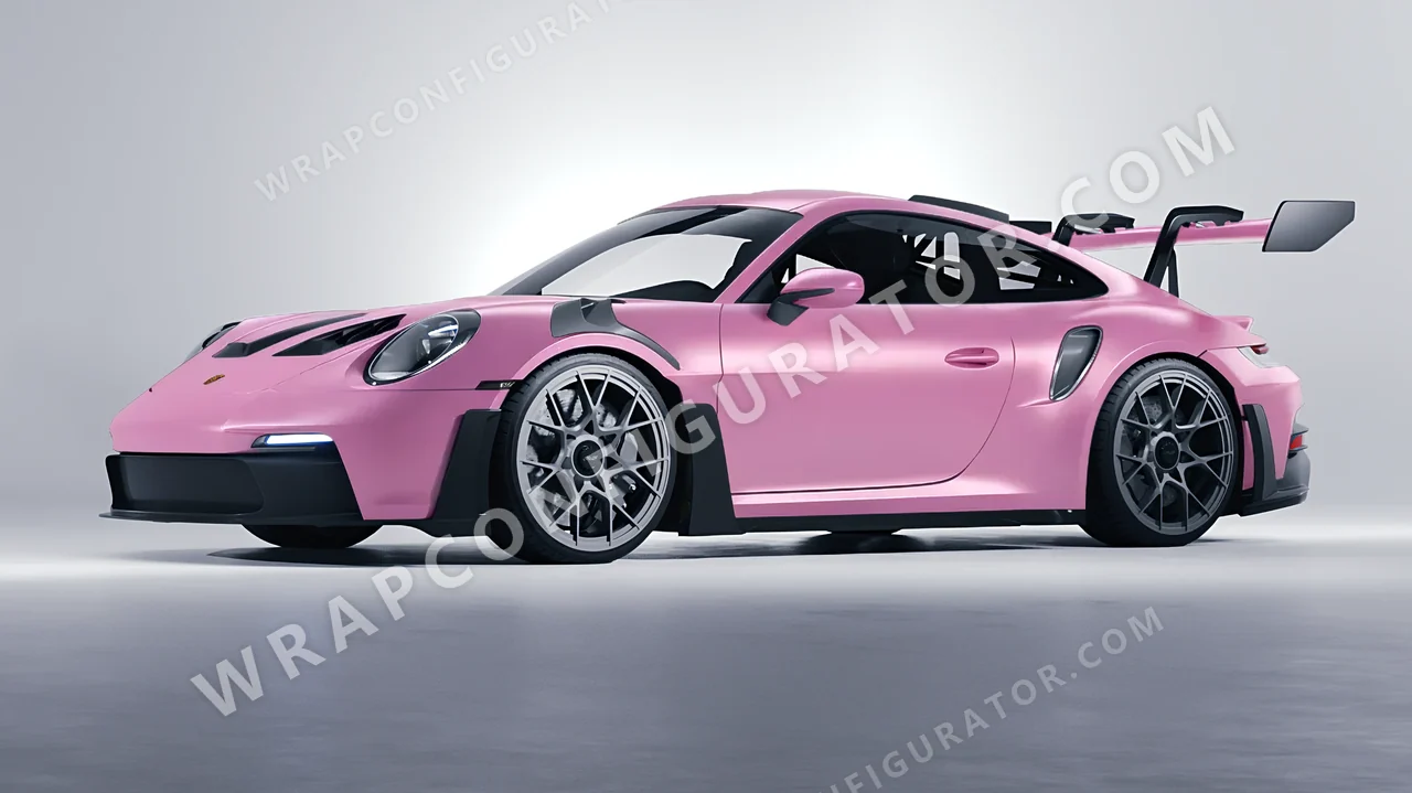 Pink Porsche 911 GT3 RS 2024 wrapped in Avery Dennison Bubblegum Pink SW900-514-O