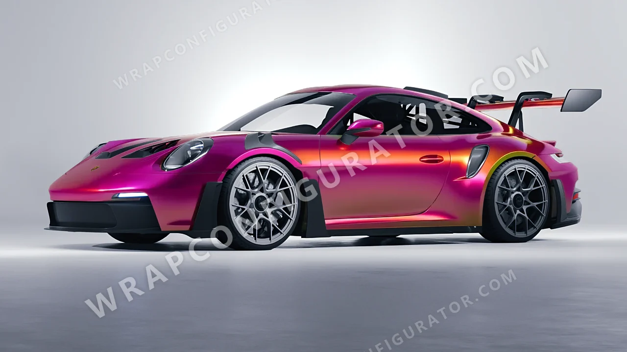 Pink Porsche 911 GT3 RS 2024 wrapped in Colourshield PPF by HyperPro Daybreak Pink GB02-P