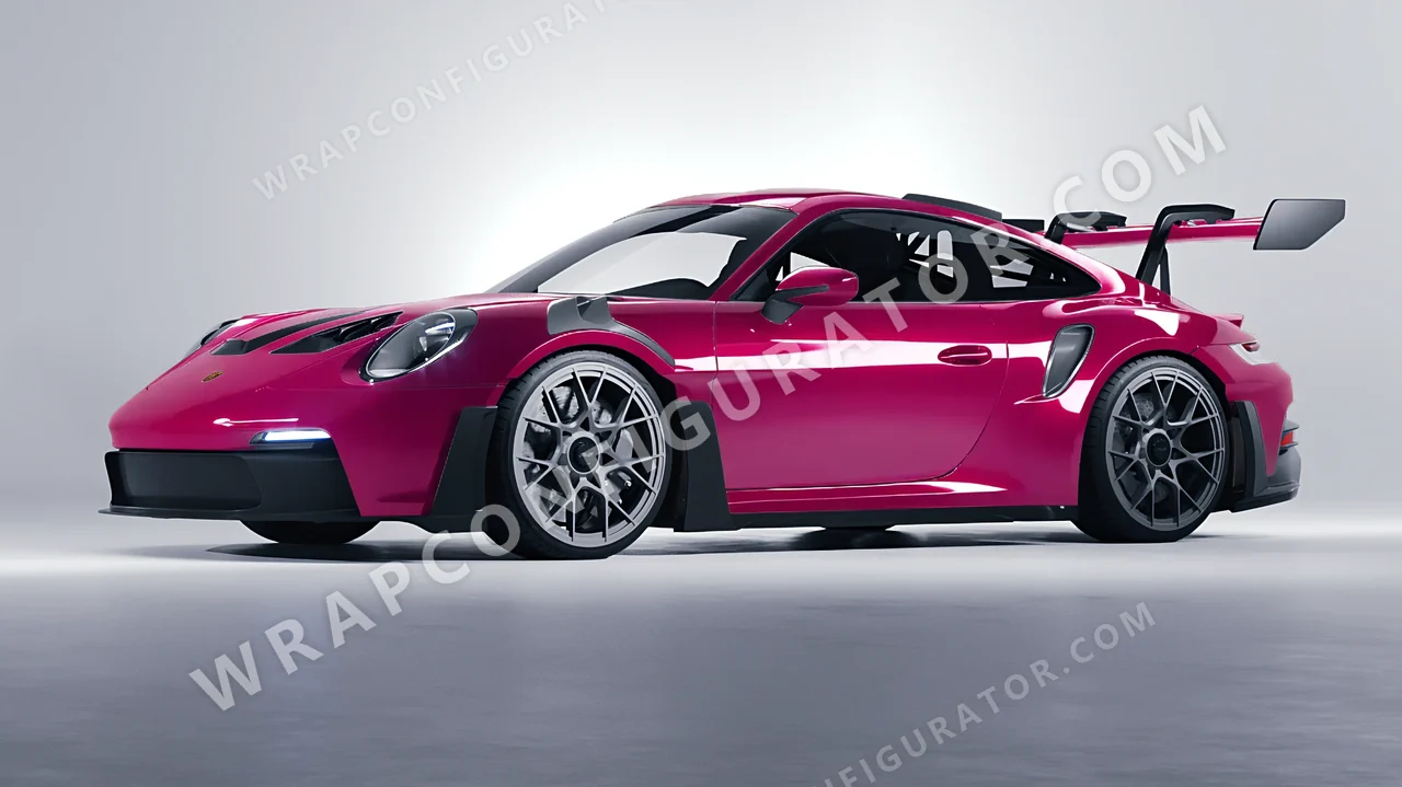 Pink Porsche 911 GT3 RS 2024 wrapped in Colourshield PPF by HyperPro Deep Pink HGF60-P