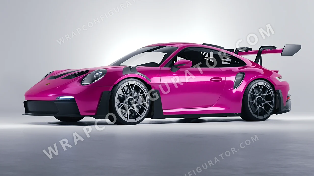 Pink Porsche 911 GT3 RS 2024 wrapped in KPMF Momentum Pink K75406