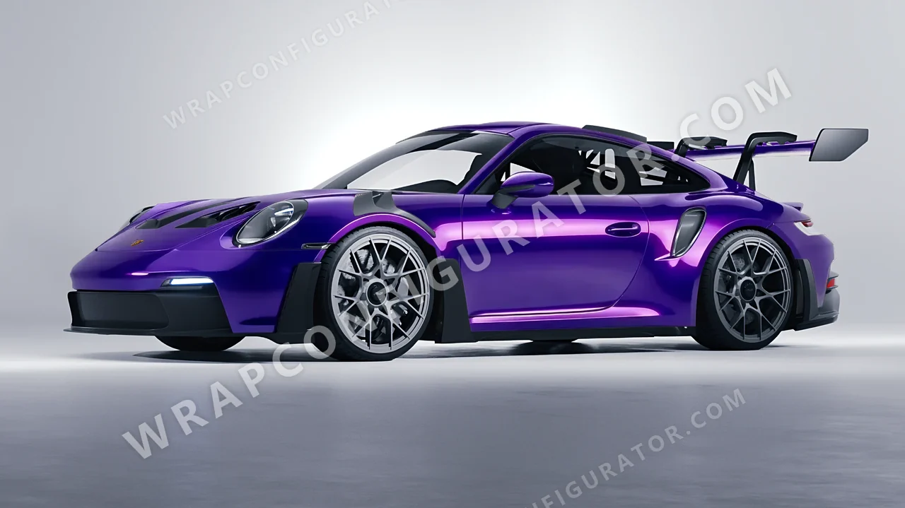 Purple Porsche 911 GT3 RS 2024 wrapped in 3M Gloss Plum Explosion GP258