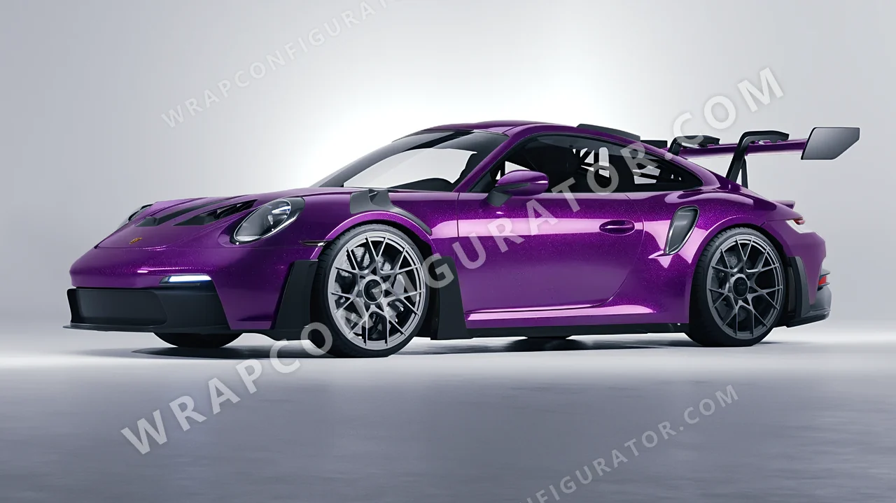 Purple Porsche 911 GT3 RS 2024 wrapped in Avery Dennison Popstar Concert Purple SW900-521-M