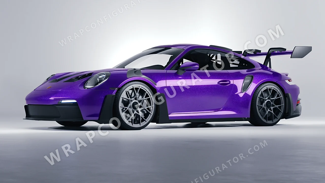 Purple Porsche 911 GT3 RS 2024 wrapped in Avery Dennison Vibrant Violet SW900-522-M