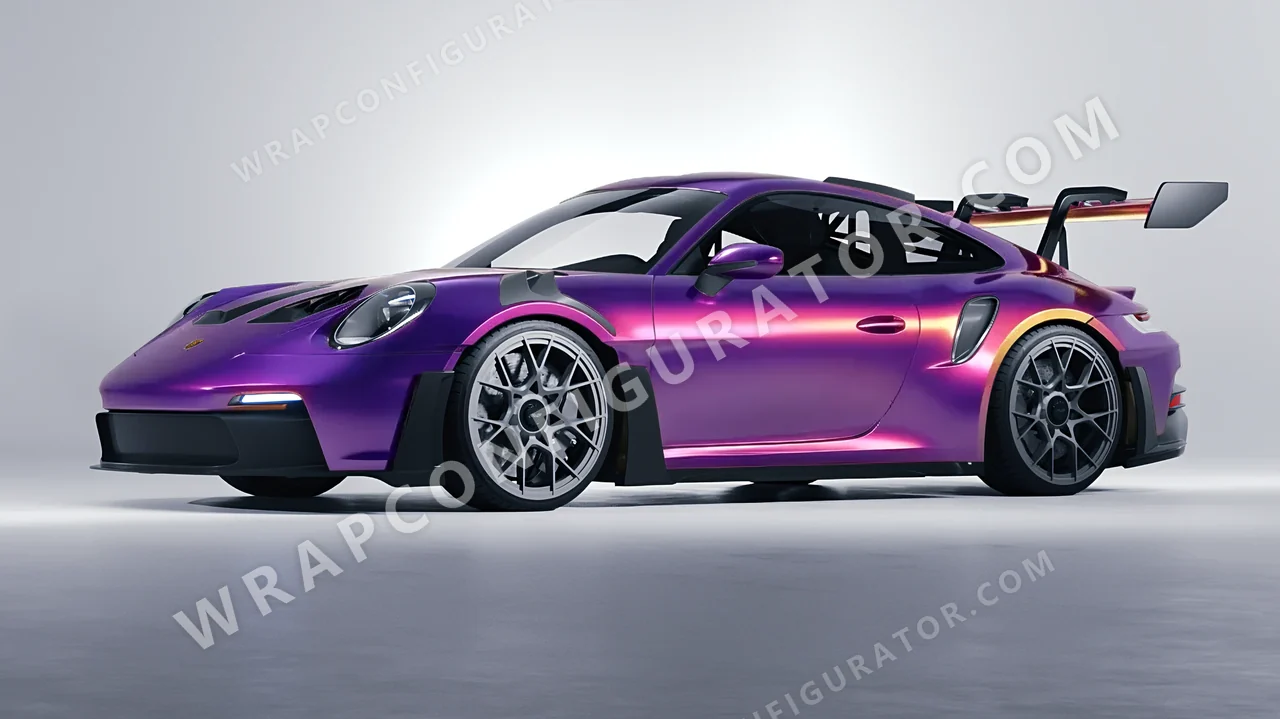 Purple Porsche 911 GT3 RS 2024 wrapped in Colourshield PPF by HyperPro Afterglow Purple GB03-P