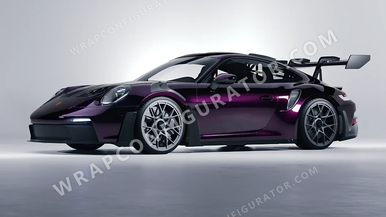 Purple Porsche 911 GT3 RS 2024 wrapped in Colourshield PPF by HyperPro Black Eggplant HGM37-P