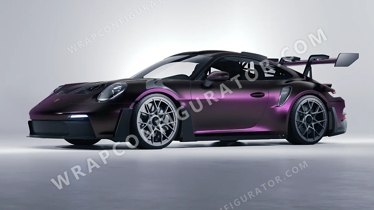 Purple Porsche 911 GT3 RS 2024 wrapped in Colourshield PPF by HyperPro Ghost Black/Purple MSF06-P